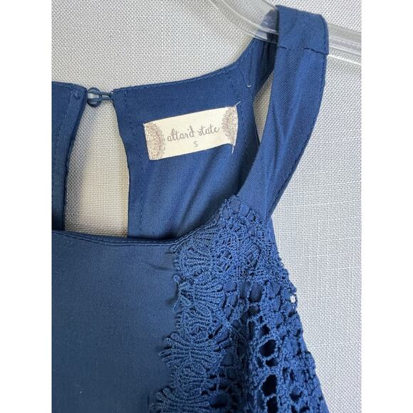 alter'd state Maxi Dress Women's Small Blue Prairie Coquette Boho Crochet Lace - Picture 5 of 12